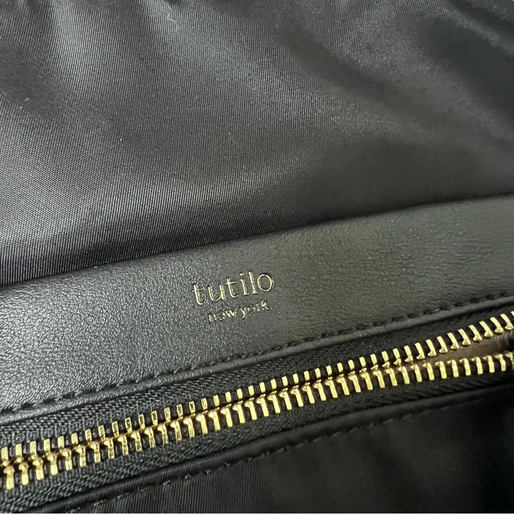 Tutilo New York Boost Black Nylon Leather Backpack School Laptop Bag‎ Travel